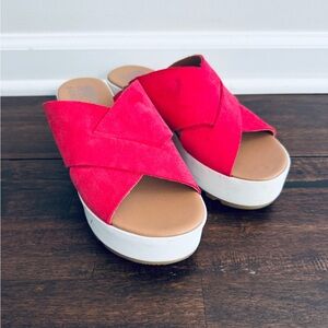 Sorel Women's Bright Pink Platform Sandals